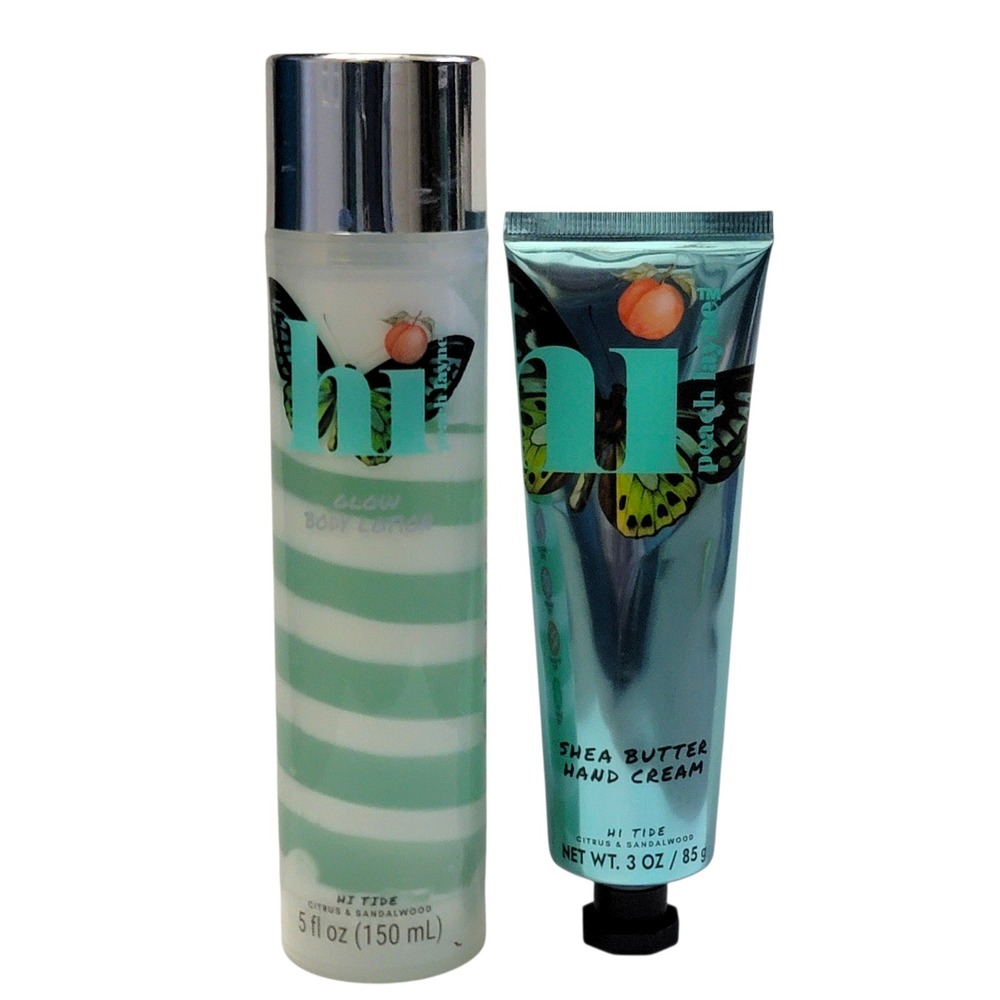 Hi Peach Layne Hi Tide Glow Body Lotion Shea Butter Hand Cream Citrus Sandalwood